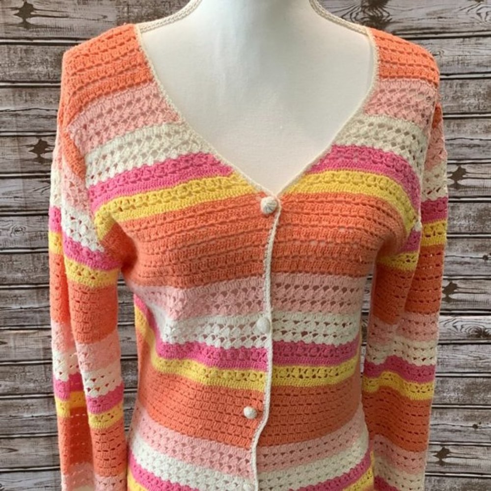 ARRIVISTE Vintage Style Crochet Cardigan